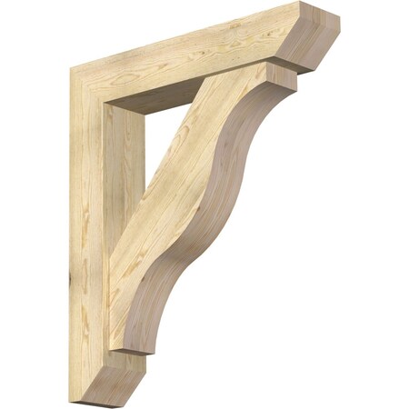 Ekena Millwork Funston Slat Rough Sawn Bracket w/ Offset Brace, Douglas Fir, 8"W x 38"D x 44"H BKT0806X38X44FST06RDF